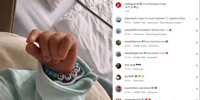 Auf Instagram verkündet Riccardo Rodriguez die Vater-Freuden. schweizer nati
