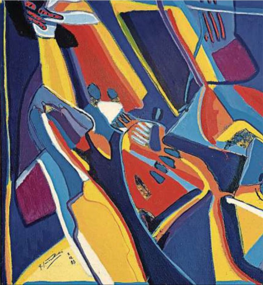 Ölbild von Heinz P. Läuchli, gemalt am 2.12.1983.