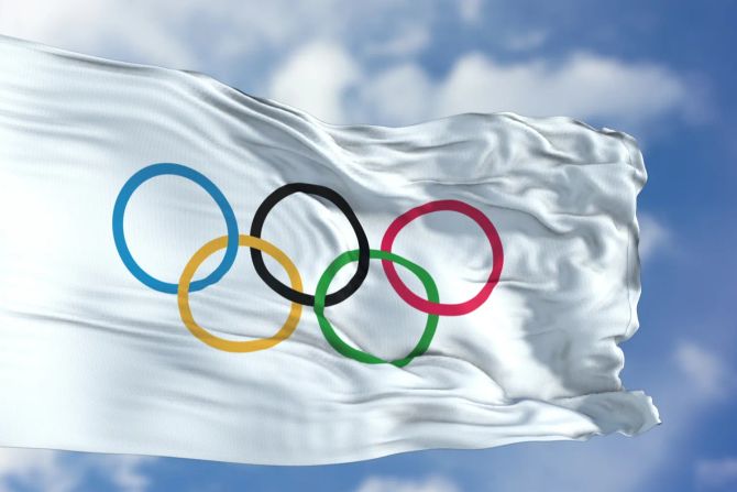 Olympische Flagge Fahne Ringe