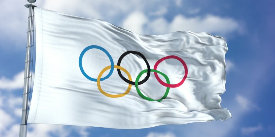 Olympische Flagge Fahne Ringe