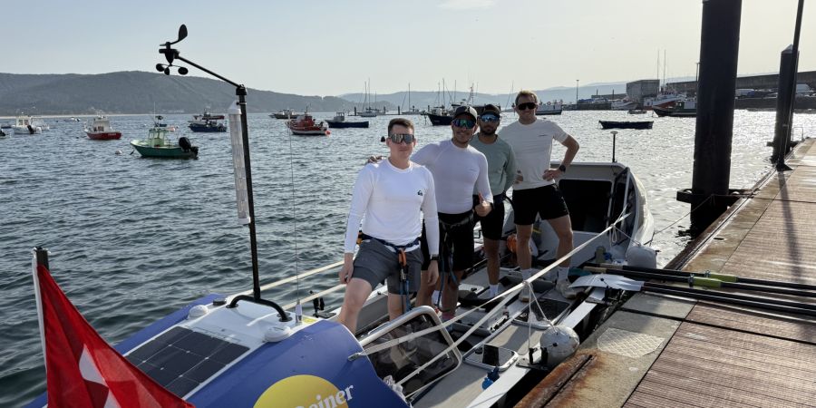 Marco Kamm, Andreas Nef, William Stampfli und Robin Muntwyler (v.l.) haben lange für ihr Ziel trainiert. Dazu gehörten auch Trainingseinheiten auf dem Meer