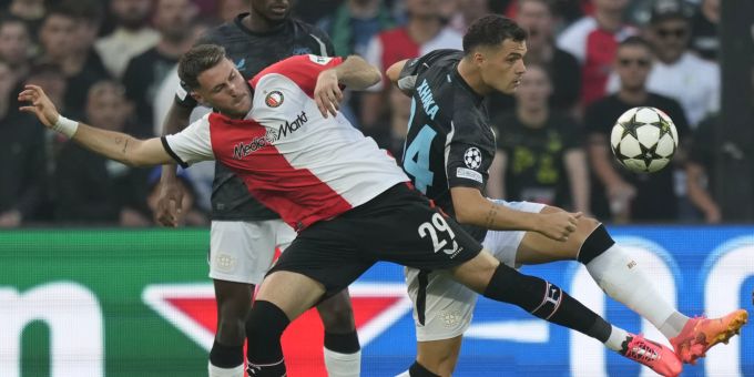 Granit Xhaka und Leverkusen gewinnen deutlich gegen Feyenoord Rotterdam. Bayer Leverkusen