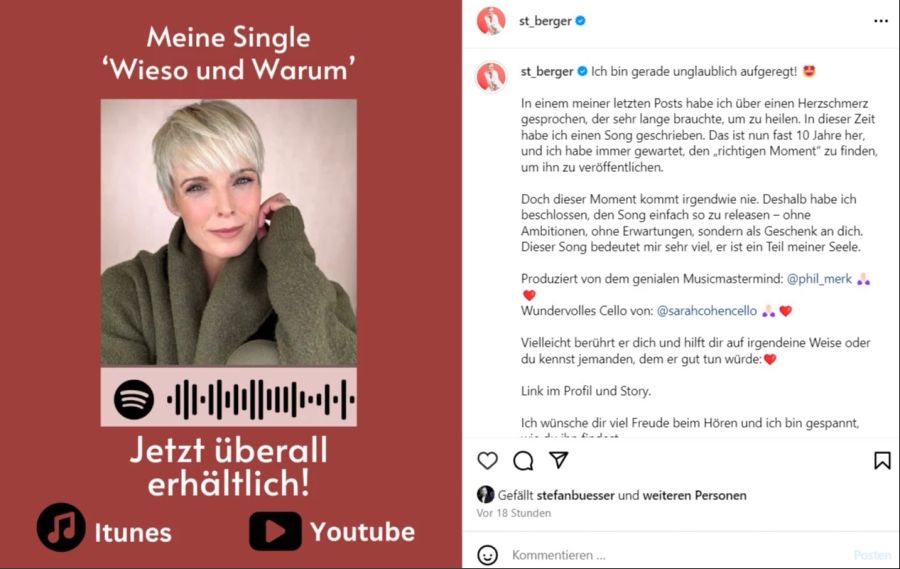 Die neue Single von Stéphanie Berger heisst «Wieso und warum».