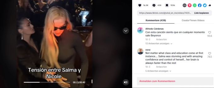 Der Moment, als Nicole Kidman Salma Hayek wegstösst. Was war der Grund dafür? Nicole Kidman Salma Hayek