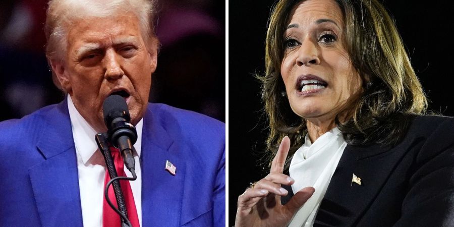 Hoffen auf Erfolg in den «Swing States»: Donald Trump und Kamala Harris.