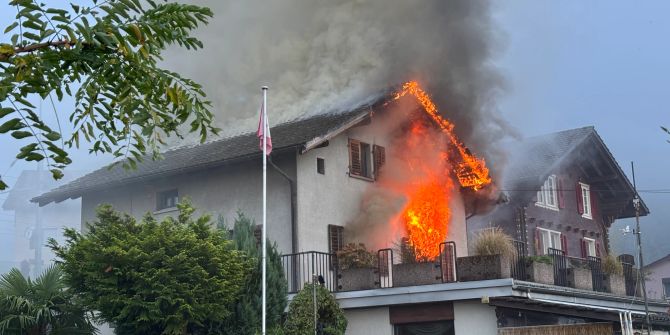 Brand eines Wohnhauses.