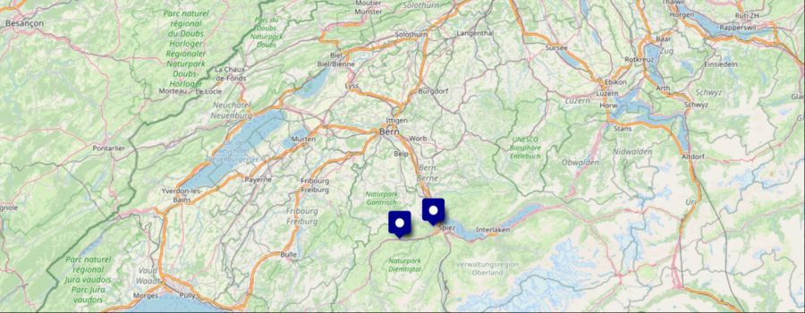 Karte Bern illegale Anlagen