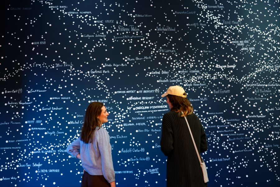 Die visuelle Installation «Namen gegen das Vergessen» erinnert mit 10' 826 weissen Punkten an die betroffenen Menschen und anerkennt ihr erlittenes Unrecht.