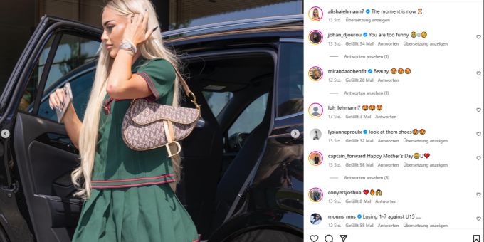 Alisha Lehmann rückt im Gucci-Kleid in Abtwil SG ein. Alisha Lehmann weuro 2025