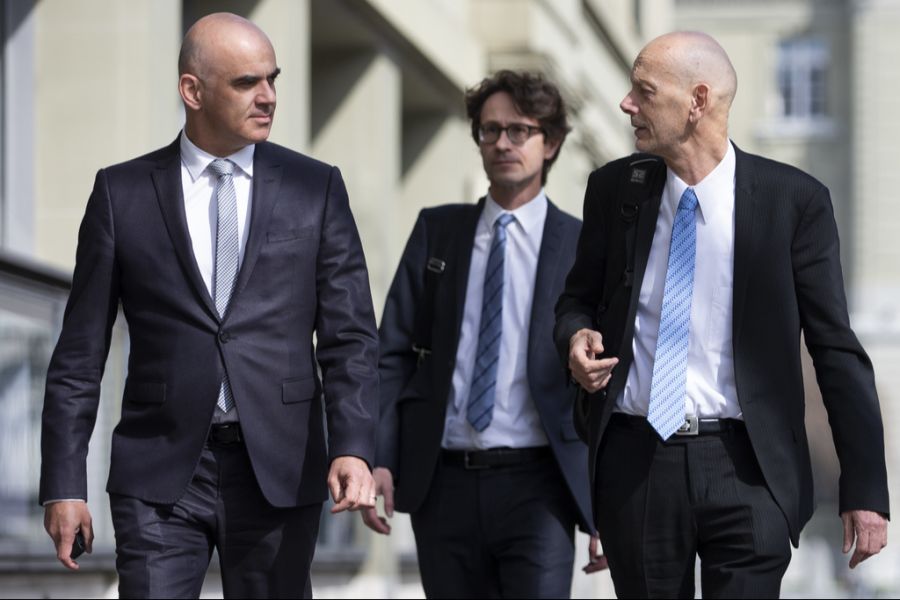 Dieses Trio prägte die Schweizer Corona-Politik: Peter Lauener zwischen Alain Berset (l.) und Daniel Koch.