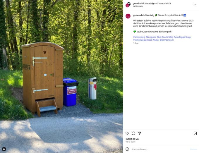 Solche WCs stehen neu in Lauterbrunnen BE. Kompotoi