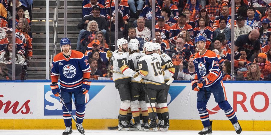 Die Vegas Golden Knights jubelten in letzter Sekunde über den Sieg in Edmonton.