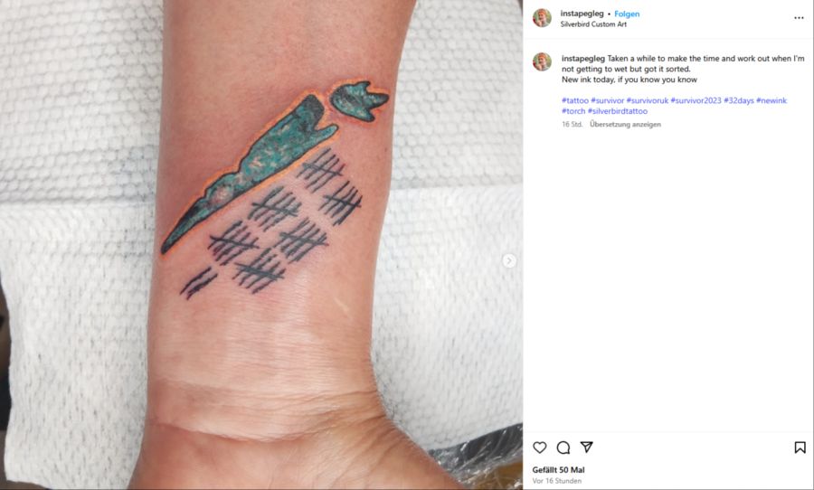 Seine Liebe zu den Big-Wave-Surfspots hält der Wellenreiter auch in seinen Tattoos fest.