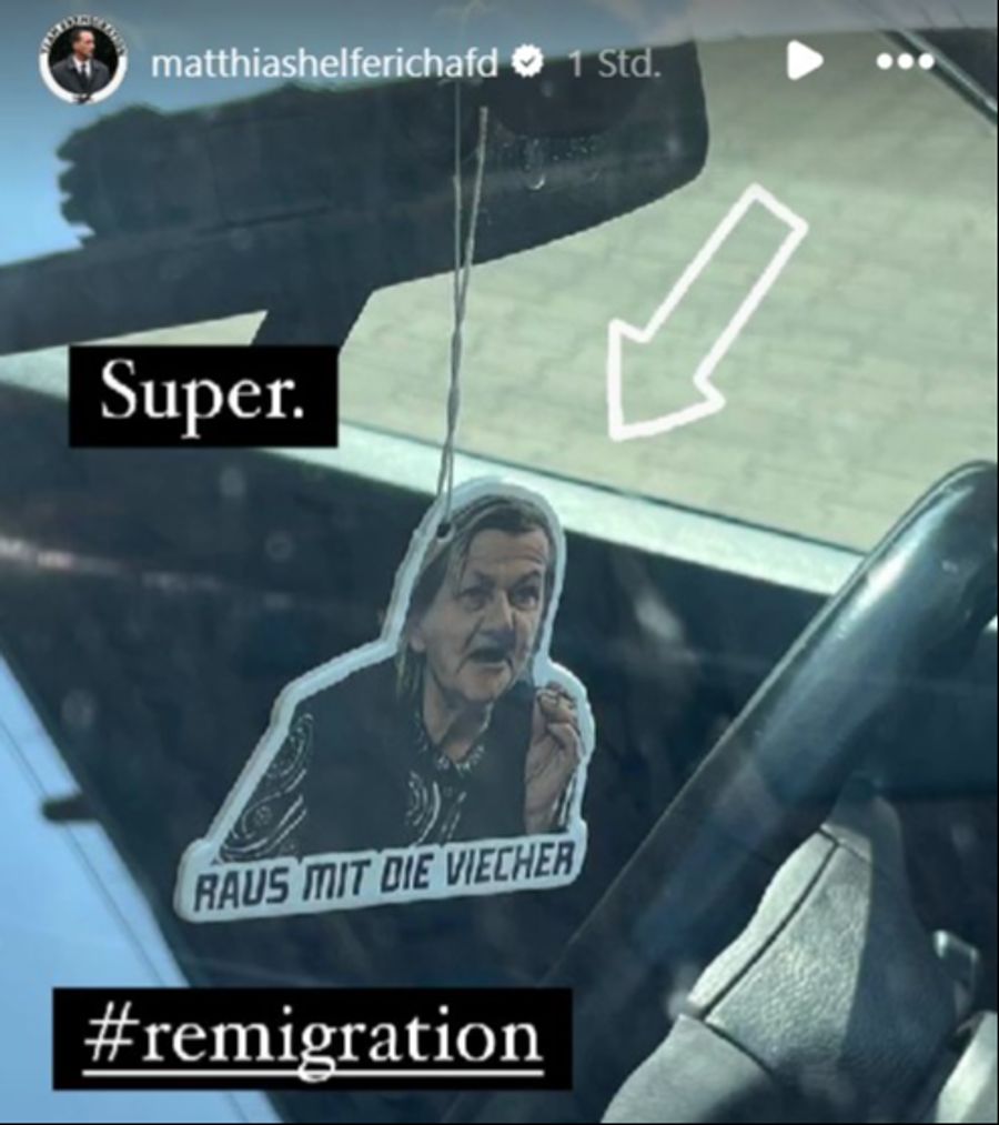 Er hatte im Zusammenhang mit Remigration deutsche Staatsbürger mit Migrationshintergrund als «Viecher» bezeichnet.