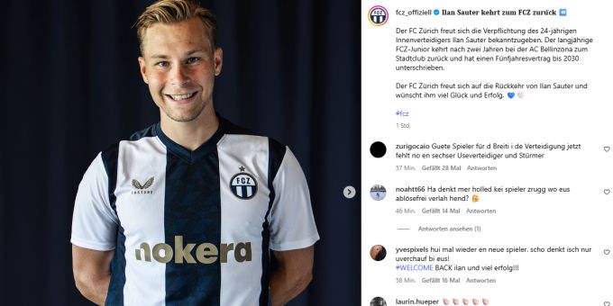 Ilan Sauter kehrt zu seinem Jugendclub FC Zürich zurück. Ilan Sauter