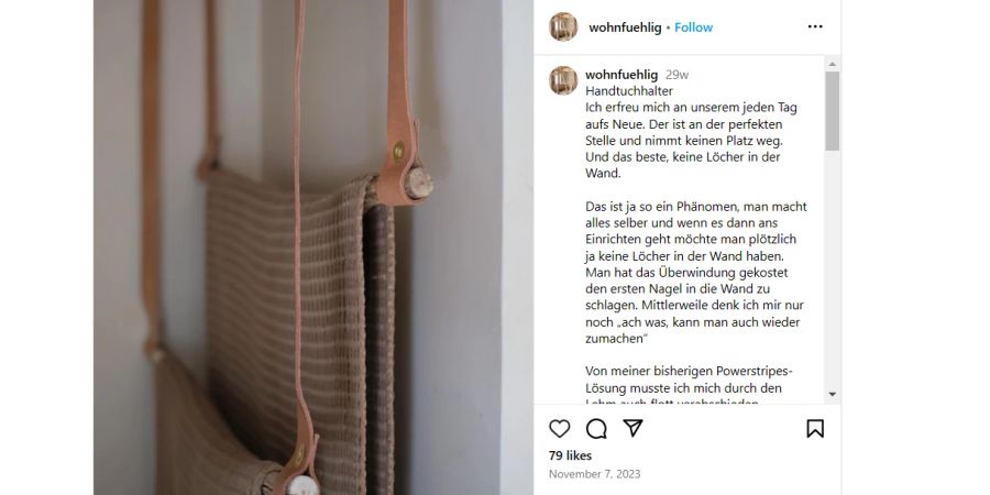 Instagram @wohnfuehlig Handtuchhalter