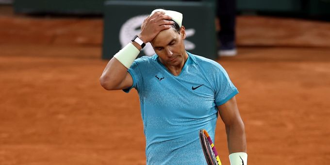 Rafael Nadal nach seiner Niederlage in der 1. Runde der French Open gegen Sascha Zverev. Rafael Nadal