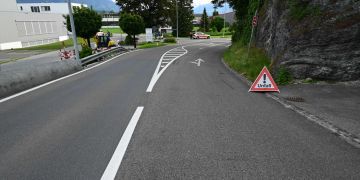 Unfallstelle in Rüthi.