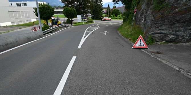 Unfallstelle in Rüthi.