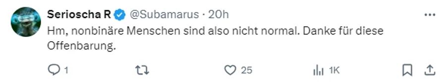 Auch der Account «Serioscha R» scheint mit der SVP-Politikerin nicht einverstanden zu sein.