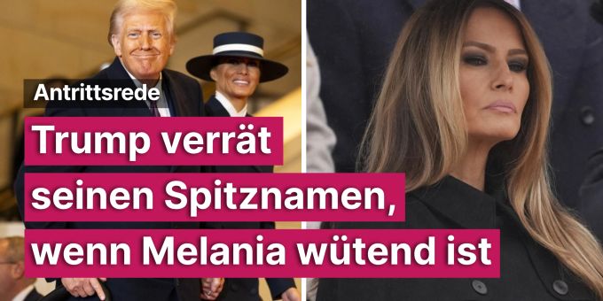 Antrittsrede - Trump verrät seinen Spitznamen, wenn Melania wütend ist Antrittsrede - Trump verrät seinen Spitznamen, wenn Melania wütend ist
