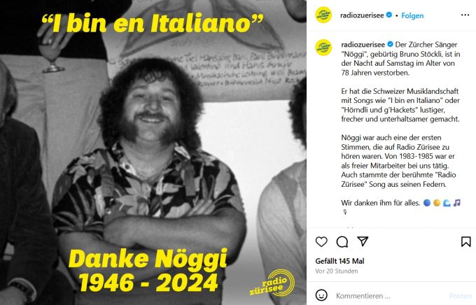 Die Schweizer Musikwelt trauert um Nöggi. nöggi