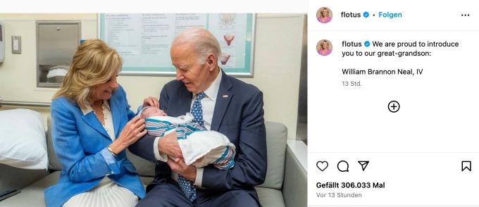 Joe Biden stellt seinen Urenkel vor. Joe Biden