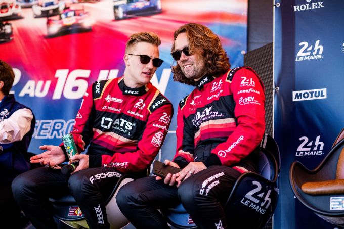 Fabio Scherer mit seinem Teamkollegen David Heinemeier-Hansson – Kyffin Simpson weilte noch beim IndyCar-Rennen in den USA. Fabio Scherer Le Mans