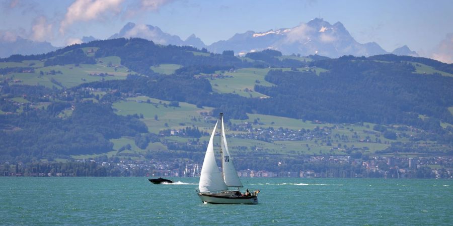 Bodensee bei Bregenz mit Blick auf Appenzell und Säntis