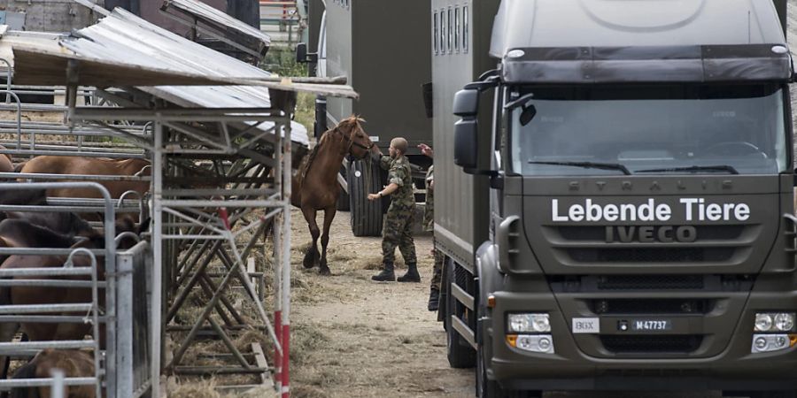 Am 8. August 2017 transportierte die Armee Tiere vom Landwirtschaftsbetrieb in Hefenhofen TG ab.