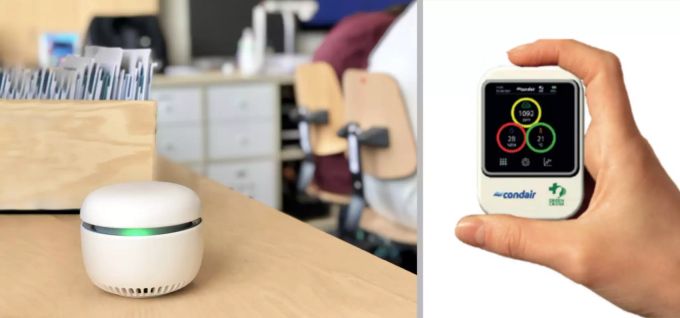 Die CO2-Messgeräte «Caru air» (links) und «Condair Cube» erfreuen sich wachsender Beliebtheit. Caru air Condair Cube