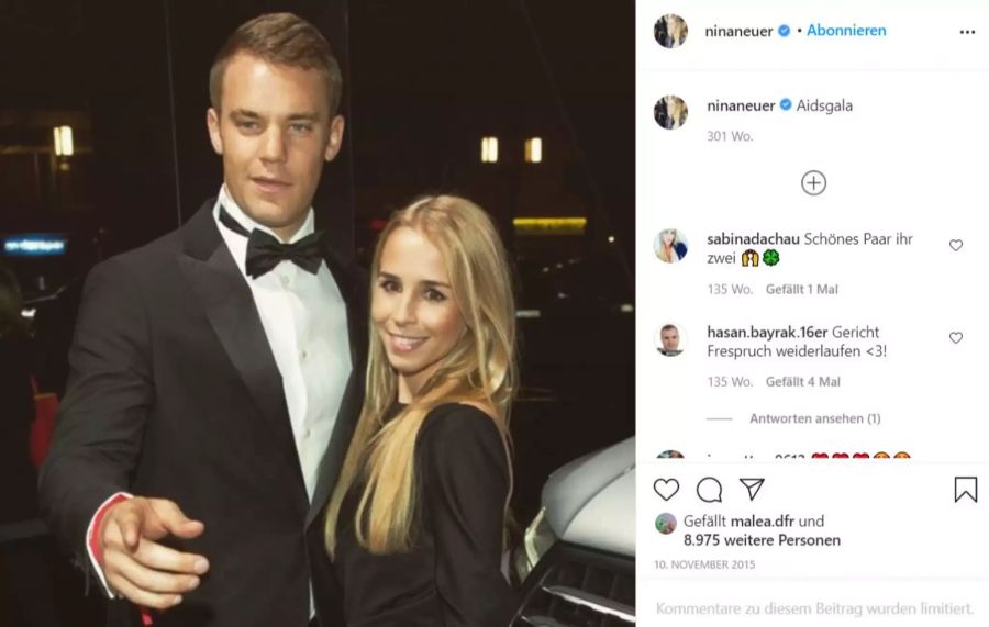 Manuel Neuer und Nina Neuer kamen im Jahr 2014 zusammen.