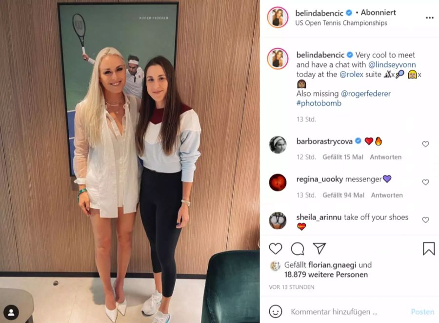 Lindsey Vonn trifft sich an den US Open mit Belinda Bencic.