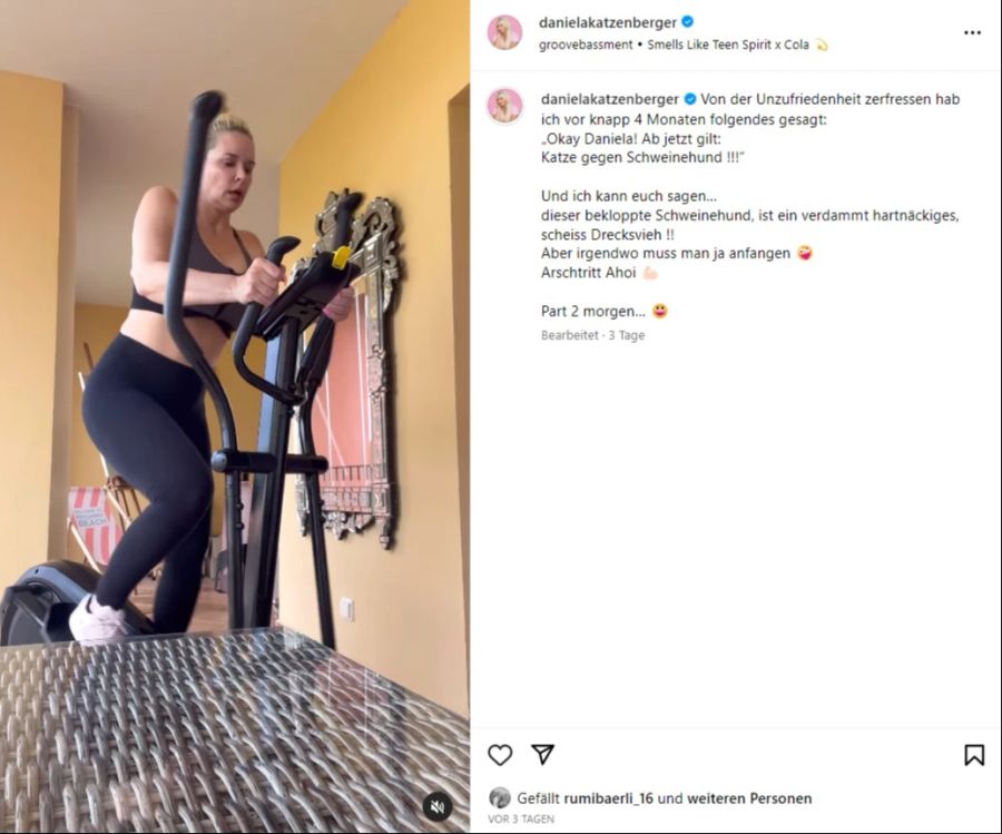 Daniela Katzenberger zeigt ihren Fitnessplan.