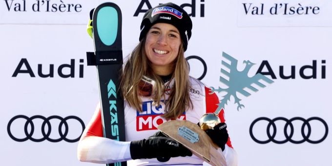 Jasmine Flury gewann am Wochenende erstmals ein Rennen im Abfahrtsweltcup. Jasmine Flury