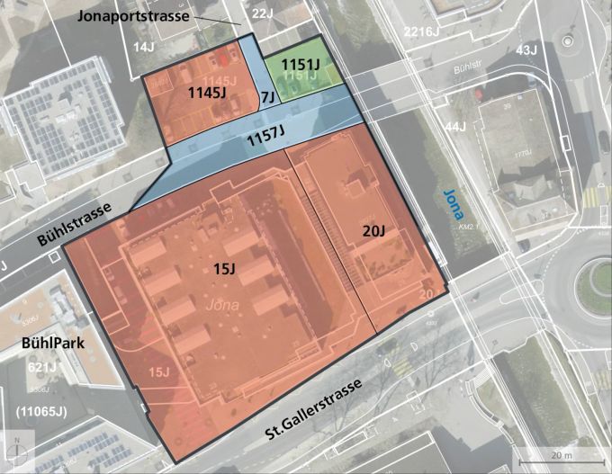 Der Überbauungsplan des Jonaport. Überbauungsplan Jonaport