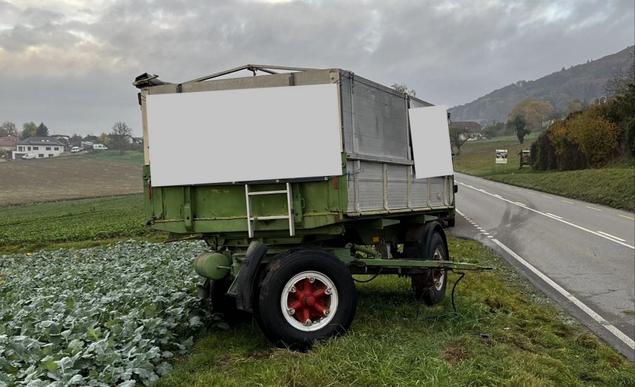 Der Autofahrer prallte gegen einen Landwirtschaftanhänger.