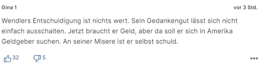 «Gina 1» ist der Meinung, dass Michael Wendler sein TV-Aus selbst zu verantworten hat.