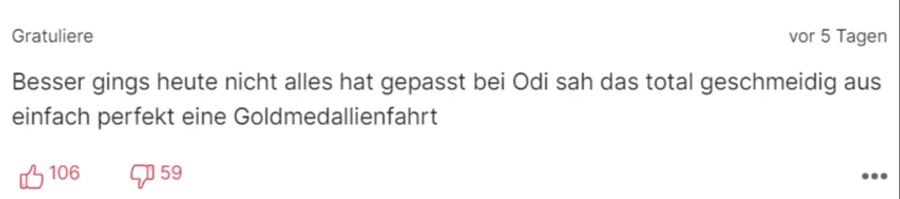 «Einfach perfekt» war Odis Abfahrt.