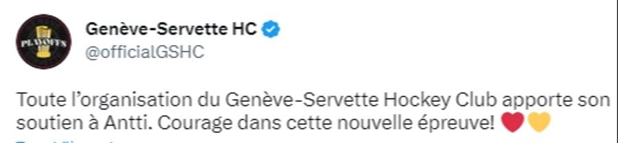 Genève-Servette richtet eine schöne Nachricht an den Trainer des EHC Biel.