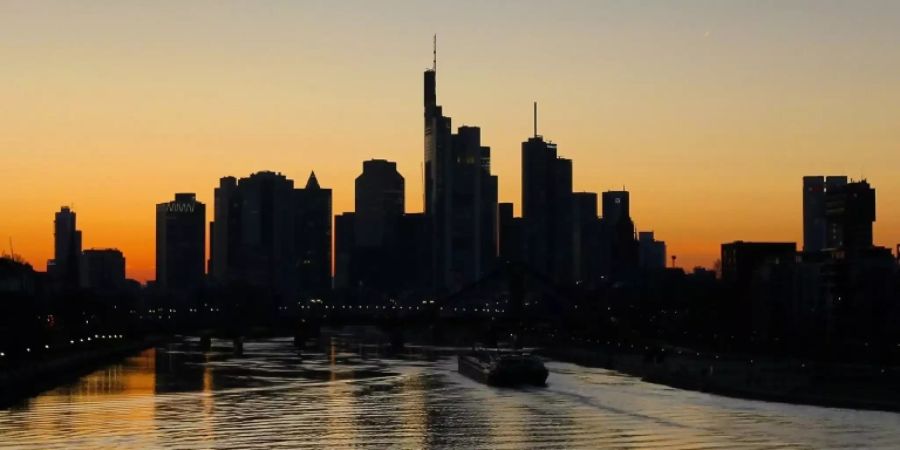 Blick auf das Bankenviertel in Frankfurt am Main