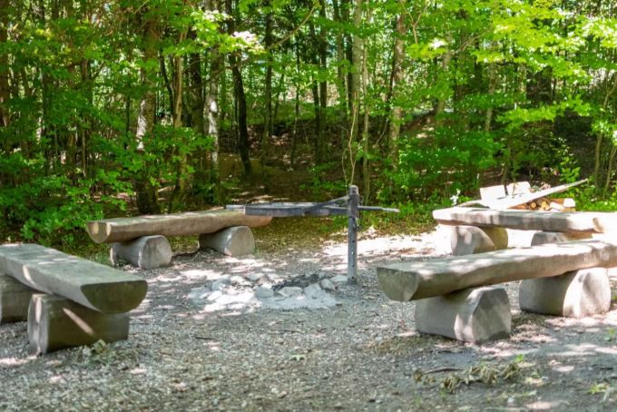 Kleiner Grillplatz im Leutwiler Wald. Grillplatz Leutwil
