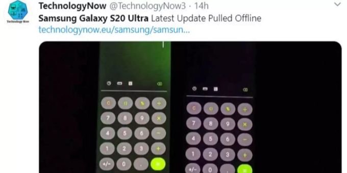 Seit dem letzten Sicherheitsupdate haben einige Samsung Galaxy S20 Ultra eine Störung. samsung galaxy s20