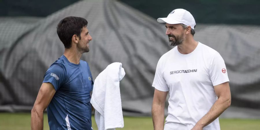 Novak Djokovic (l.) mit seinem Trainer Goran Ivanisevic.