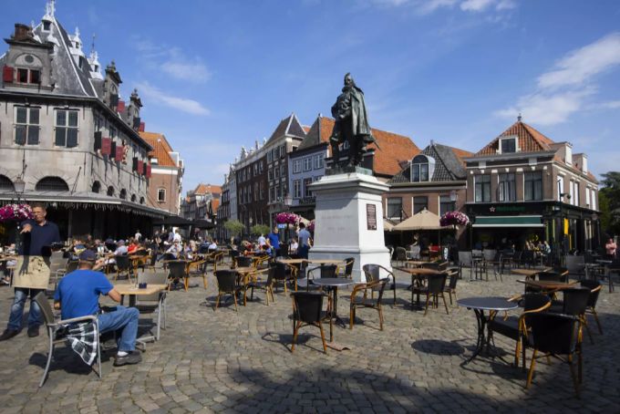 Blick auf ein Café in Amsterdam. amsterdam
