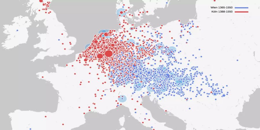 Herkunfts- und Kommunikationsräume von Gelehrten