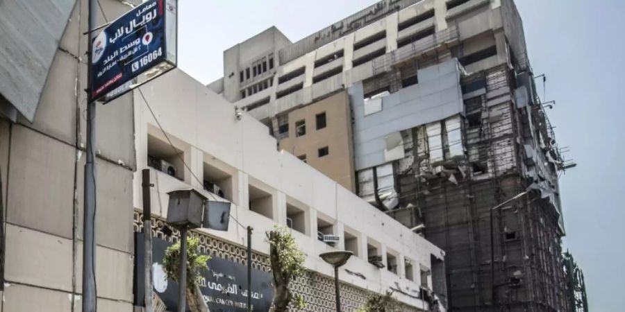 Das Nationale Krebszentrum in Kairo nach der Explosion