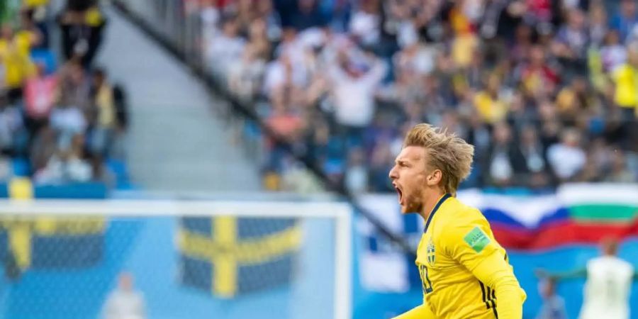 Schwedens Emil Forsberg wurde gegen Rumänien ausgewechselt. Foto: Petter Arvidson/Bildbyran via ZUMA Press