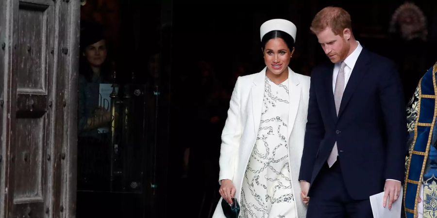 Prinz Harry und Meghan Markle beim Verlassen der Westminster Abbey in London.