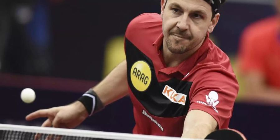 Timo Boll gewinnt mit Patrick Franziska das Doppel-Match bei der Tischtennis-WM Foto: --